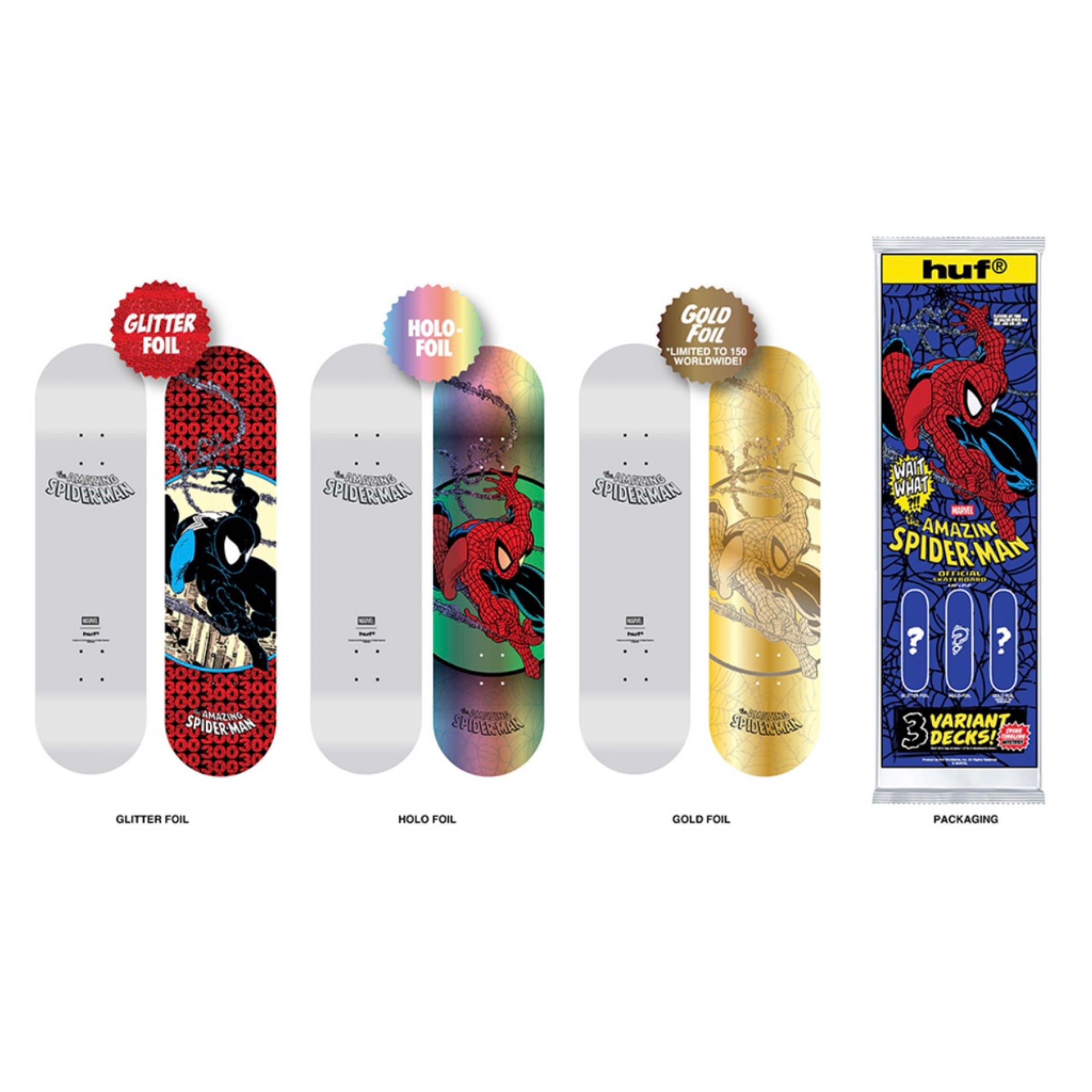 ゆうや　　HUF X MARVEL SPIDER-MAN DECK HUF HUF X Marvel Spiderman Skate Deck 3 Pack Multi-Coloured