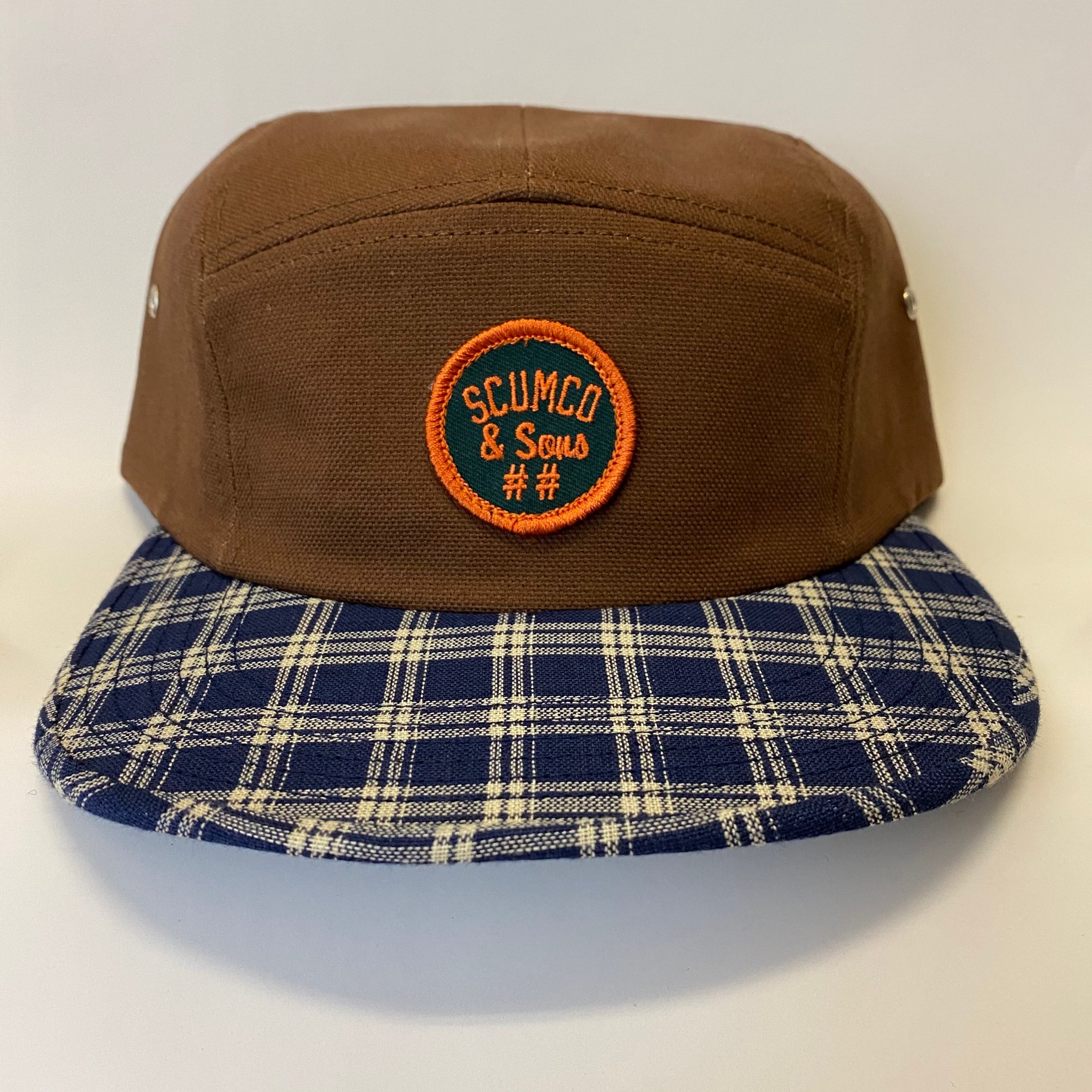 Scumco 5 Panel Snapback Cap - Brown